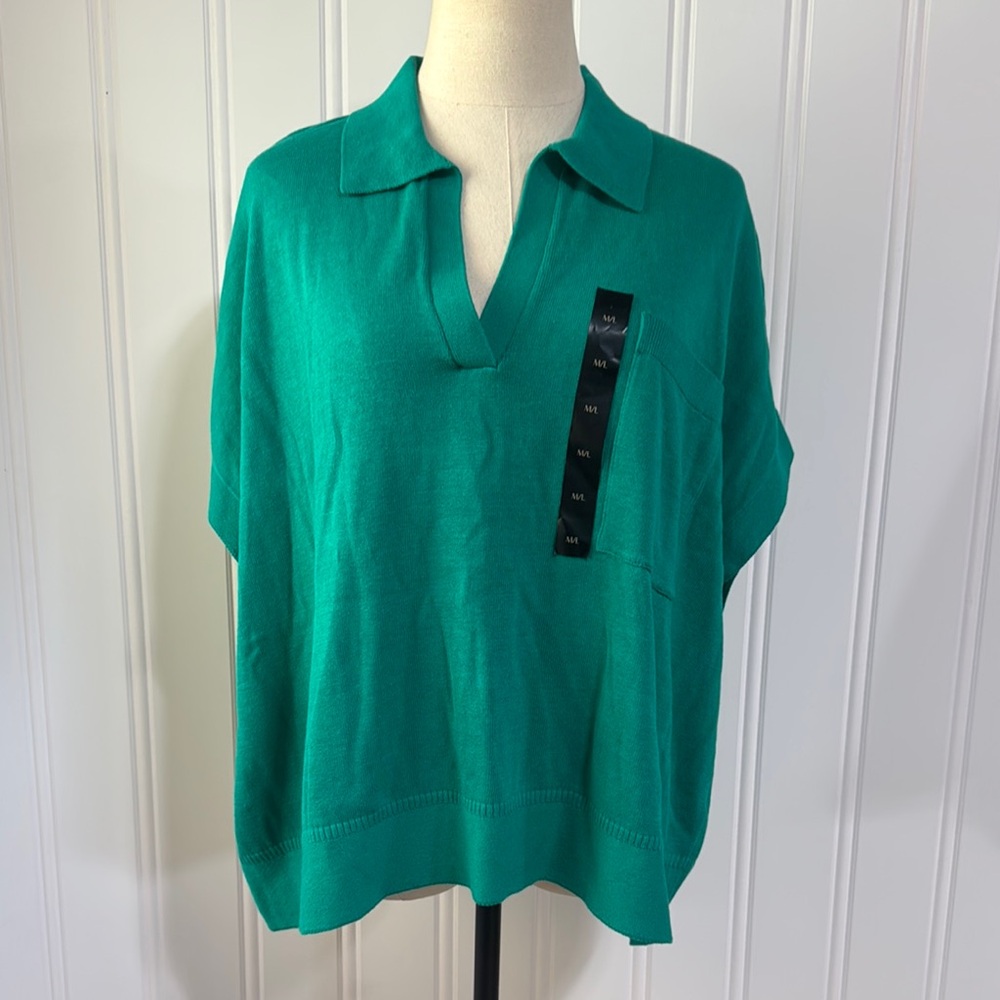 NEW Banana Republic cotton linen oversized polo style shirt M/L